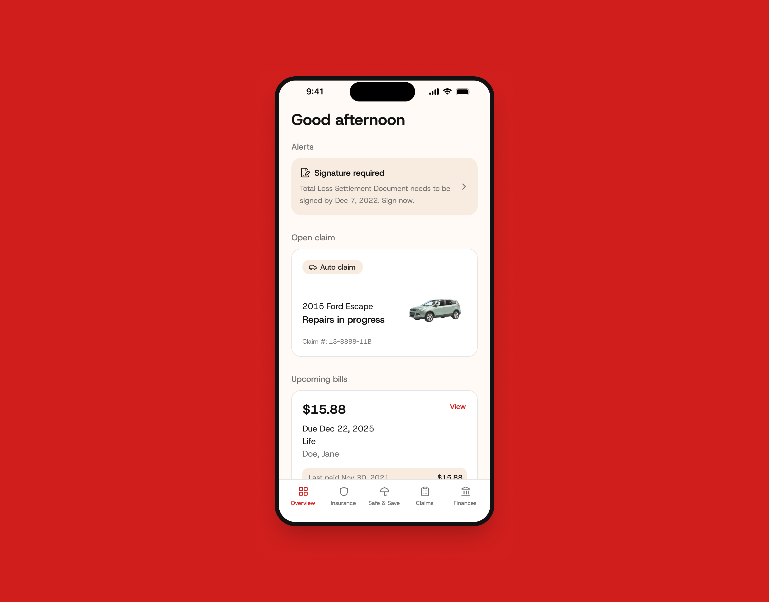 State Farm case study screen 1